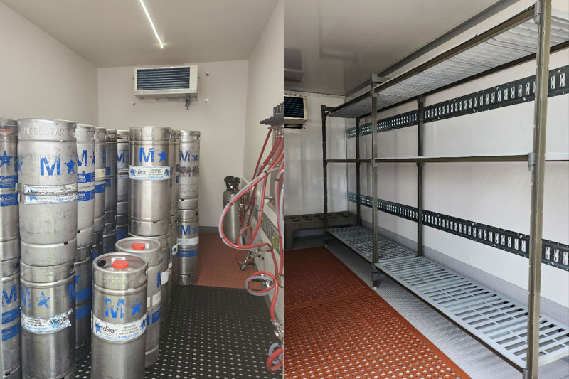 Phat Tap Refrigerated Trailer Rental Plenty of Storage for Kegs. 6 kegs on tap.